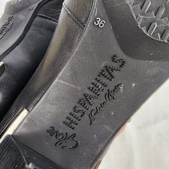 Hispanitas Black Leather Heeled Shoes Size 6 - Picture 6 of 7